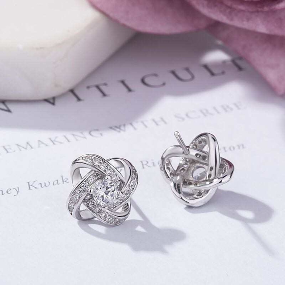 Sterling Silver Knot Stud Earrings